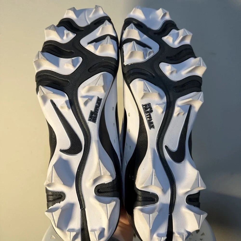 Nike Alpha Huarache 4 Keystone Baseball Cleats White Black Diamond Men's Sz 12